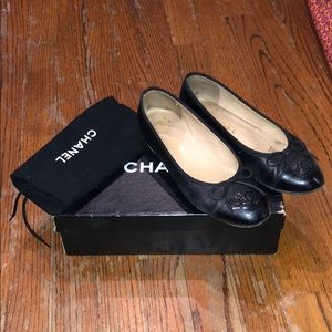 Chanel ballerina lamb skin flats